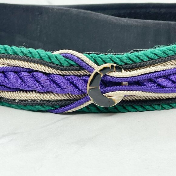 Vintage Ione Rope Mother Pearl Shell Beaded Cinch Belt Medium (M) ✨ - Picture 9 of 12